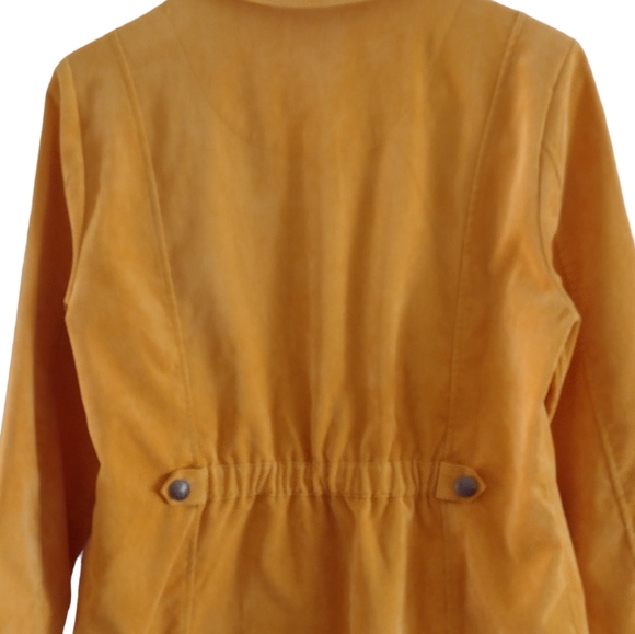Christopher & banks petite medium m/p sunflower yellow zip corduroy jack… - Picture 4 of 11